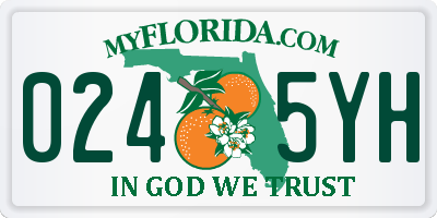 FL license plate 0245YH