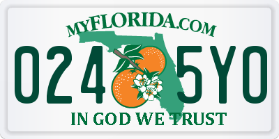 FL license plate 0245YO