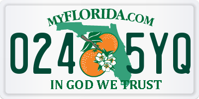 FL license plate 0245YQ