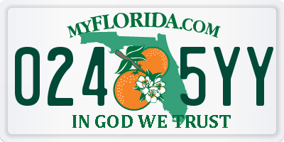 FL license plate 0245YY