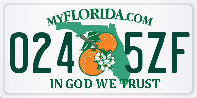 FL license plate 0245ZF