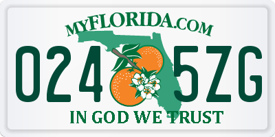 FL license plate 0245ZG