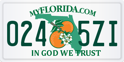 FL license plate 0245ZI