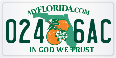 FL license plate 0246AC