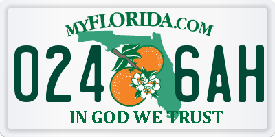 FL license plate 0246AH