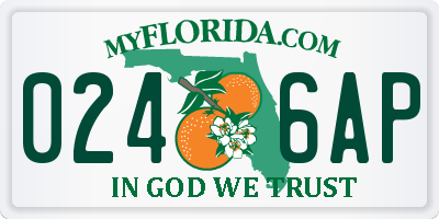 FL license plate 0246AP