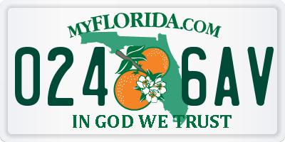 FL license plate 0246AV