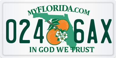 FL license plate 0246AX