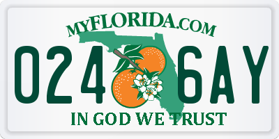 FL license plate 0246AY