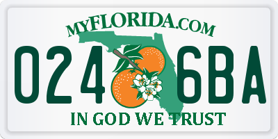 FL license plate 0246BA