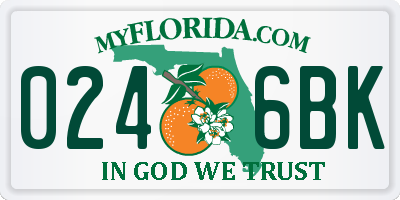 FL license plate 0246BK