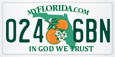 FL license plate 0246BN