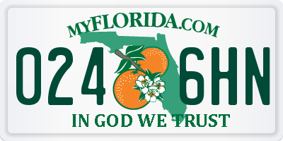 FL license plate 0246HN