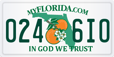 FL license plate 0246IO