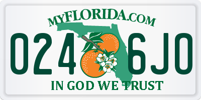 FL license plate 0246JO