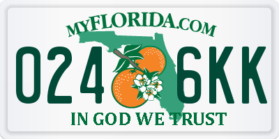 FL license plate 0246KK
