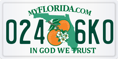 FL license plate 0246KO