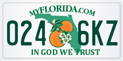 FL license plate 0246KZ