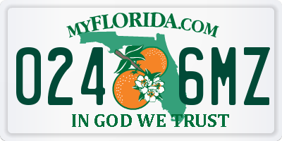 FL license plate 0246MZ