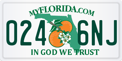 FL license plate 0246NJ