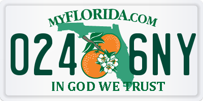 FL license plate 0246NY