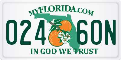 FL license plate 0246ON