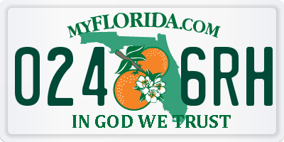 FL license plate 0246RH