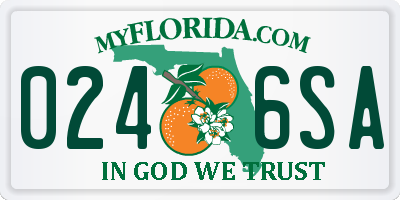 FL license plate 0246SA