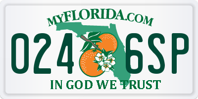 FL license plate 0246SP