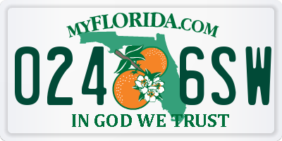 FL license plate 0246SW