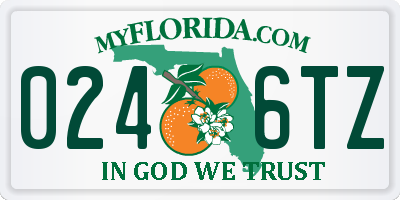 FL license plate 0246TZ