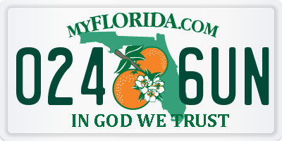 FL license plate 0246UN
