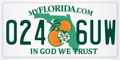 FL license plate 0246UW