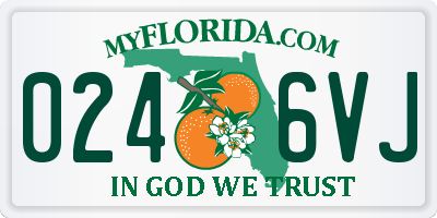 FL license plate 0246VJ