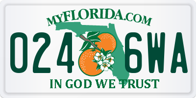 FL license plate 0246WA