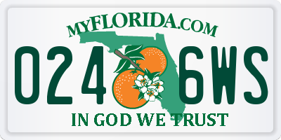 FL license plate 0246WS