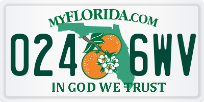 FL license plate 0246WV