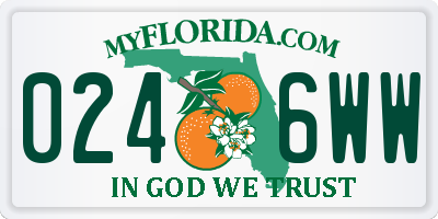 FL license plate 0246WW