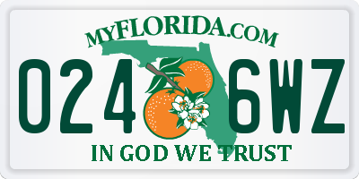 FL license plate 0246WZ