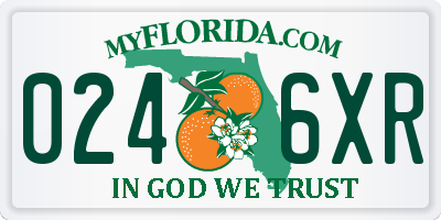 FL license plate 0246XR