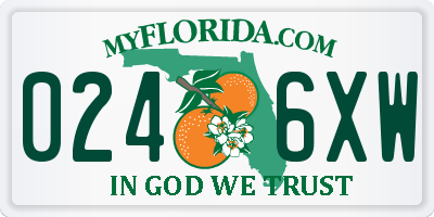 FL license plate 0246XW