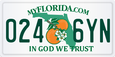 FL license plate 0246YN