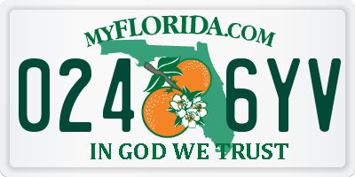 FL license plate 0246YV