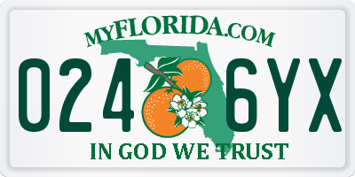 FL license plate 0246YX