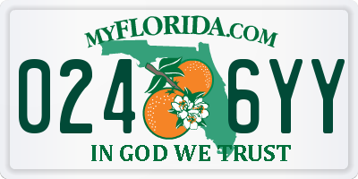 FL license plate 0246YY