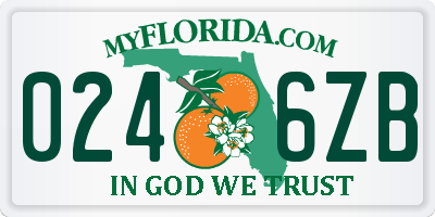 FL license plate 0246ZB