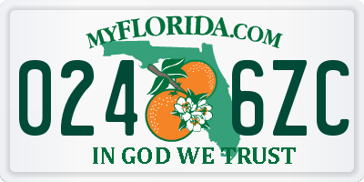 FL license plate 0246ZC