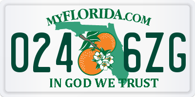 FL license plate 0246ZG