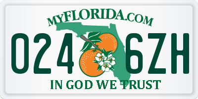 FL license plate 0246ZH
