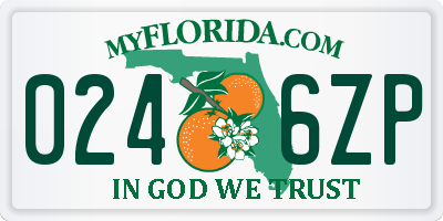 FL license plate 0246ZP